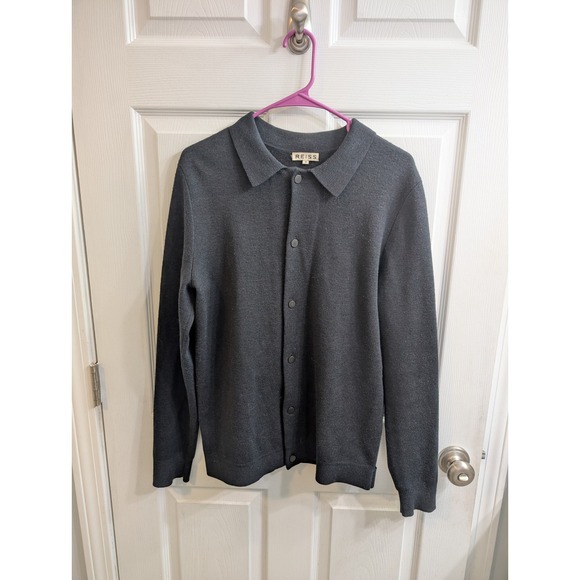Reiss Sweaters - Reiss Collared Button Front Knit Wool Blend Sweater Womens - Size M